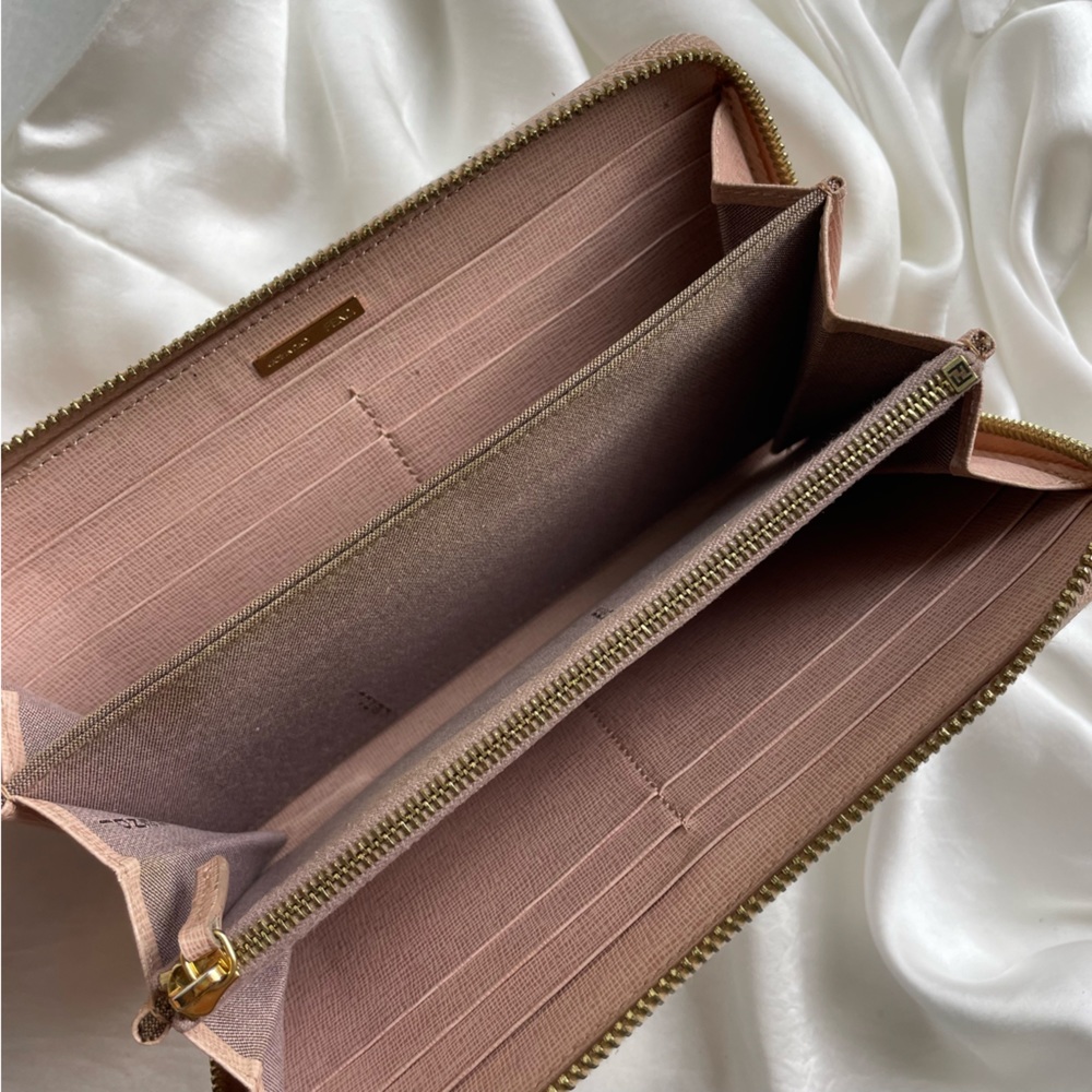 Fendi Logo Texture Grained Leather Zip Around Wal… - image 2